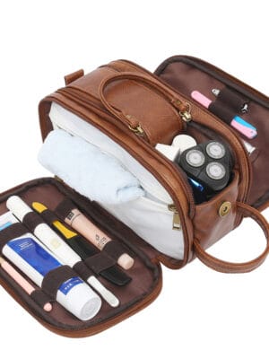 TravelMate Leather Toiletry Organizer